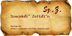 Szecskó Zoltán névjegykártya