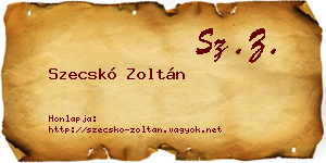 Szecskó Zoltán névjegykártya