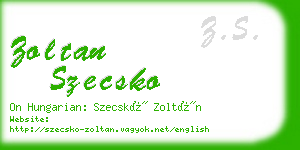 zoltan szecsko business card